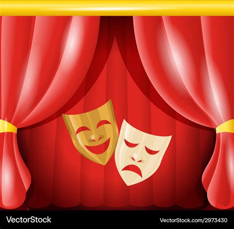 Theatre Masks Background Royalty Free Vector Image