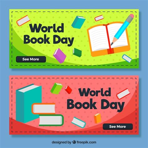 Free Vector Banners For The Celebration Of The Book Day