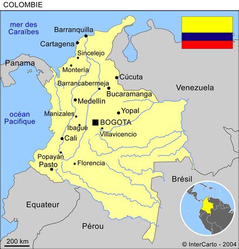 Carte Géographique Et Touristique De La Colombie Bogota Géographie De