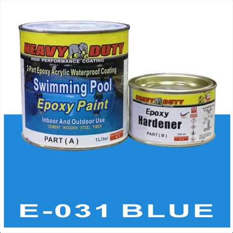 Blue E031 1l Swimming Pool Paint 2 Part Epoxy Acrylic