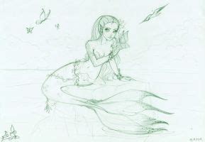 Sea Mermaid Sketch By Fantazyme On DeviantArt
