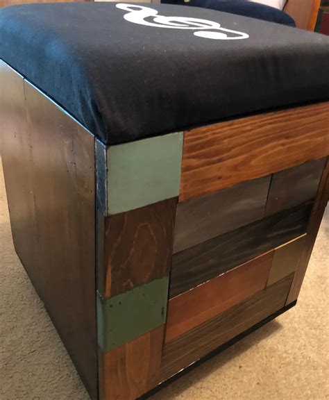 Made Ottoman Stool Storage On Wheels For Daughters Dorm With