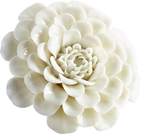 Off White Glaze Small Flourishing Flowers Wall Decor From