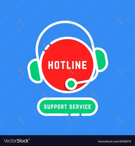 Color Linear Hotline Support Service Sticker Vector Image