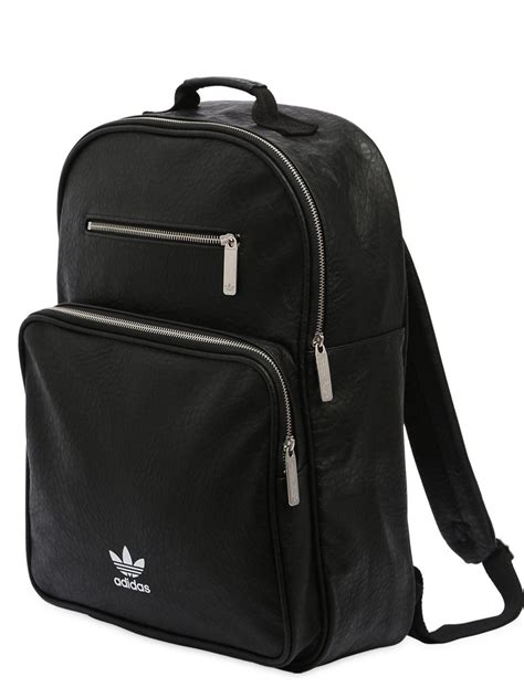 Adidas Originals Ac F Bp Classic Faux Leather Backpack In Black Lyst