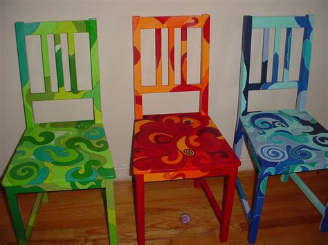 Unique hand painted dining room buffets with drawers and storage cupboards have jeweled decorative hardware. Spring Fall and Winter | Hand painted funky chairs | Flickr