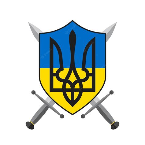 Premium Vector Coat Of Arms Of Ukraine Shield With Swords And Trident