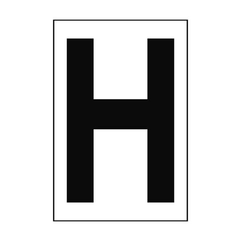 Letter H White Sign Pvc Safety Signs