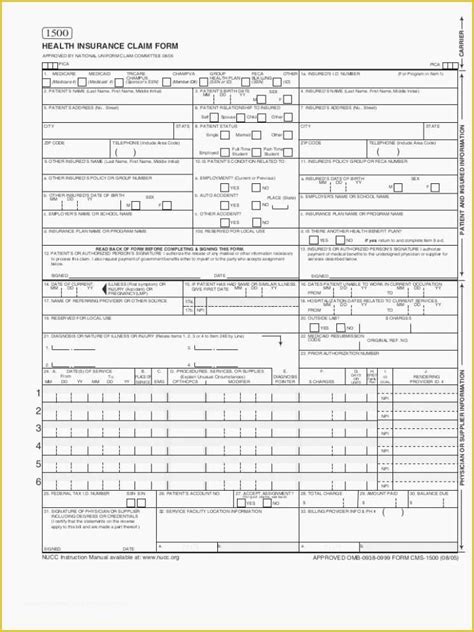 Cms Claim Form Fillable Free Printable Forms Free Online