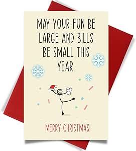 Amazon Cheerin Funny Christmas Card With Envelopes Romantic Xmas