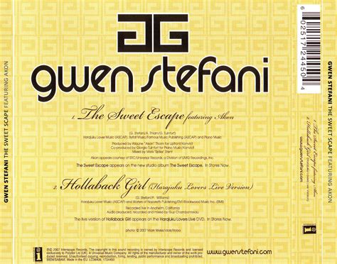 carátula trasera de gwen stefani the sweet escape featuring akon cd single portada