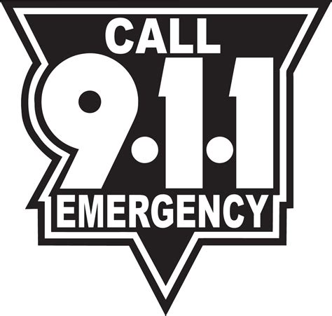 Call 911 Standard Black Reflective Vinyl Decals Fire Safety Decals