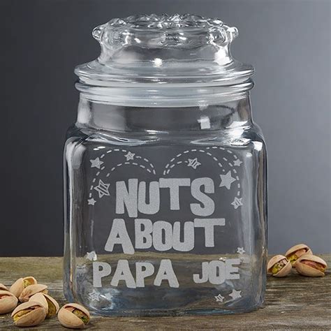 Nuts About Personalized Glass Treat Jar Diy Father S Day Gifts