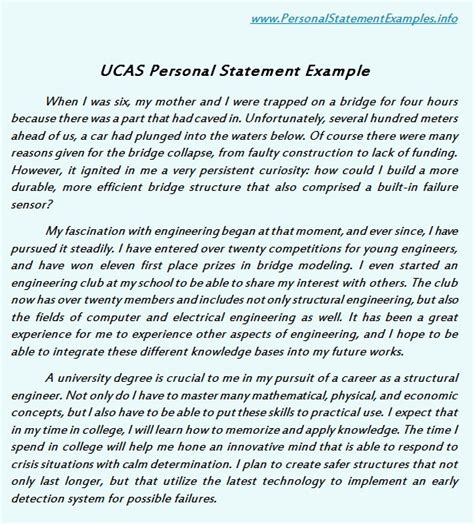 A british admission service ucas helps students applying for colleges and university admission. Excellent UCAS Personal Statement Examples | Personal ...
