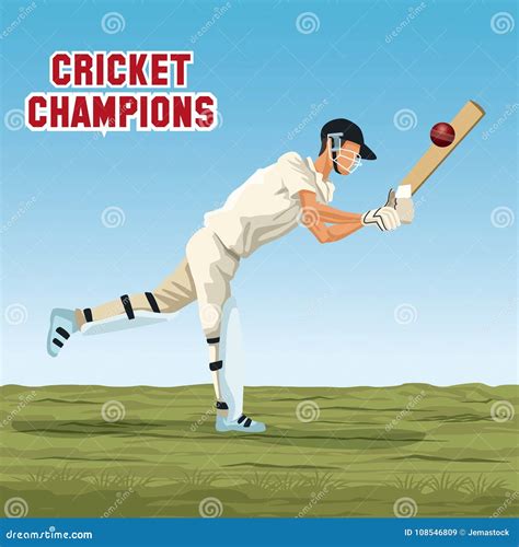 Cricket Player Cartoon Stock Vector Illustration Of Batsman 108546809