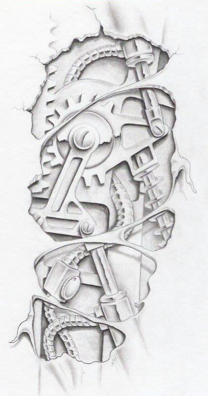 Biomechanical Graphite By ~markfellows On Deviantart Steampunk Tattoo