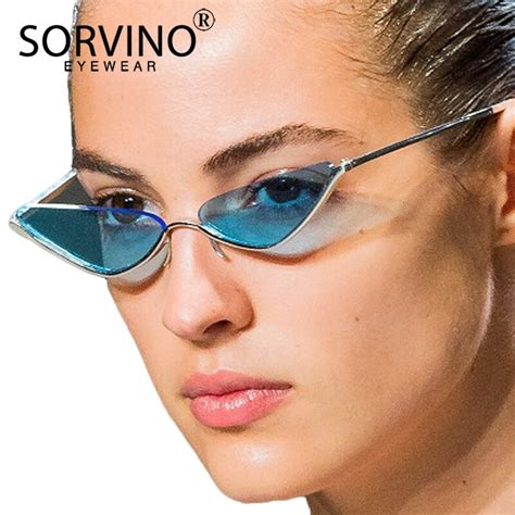 Sorvino Designer Half Frame Triangle Cat Eye Sunglasses 2020 Women