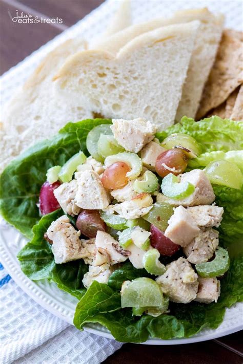 Chicken can be used in all types of salads, such as pasta or a green salad. Light and Healthy Chicken Salad Recipe - Julie's Eats & Treats