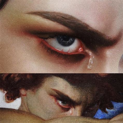 Two Pictures Of The Same Woman S Eyes With Tears