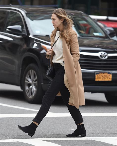 Elizabeth Olsen Style Beige Coat Outfit Long Beige Coat Outfit