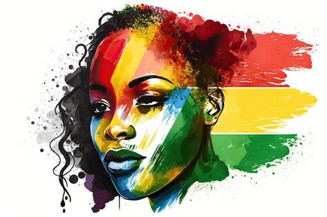 premium photo abstract watercolor portrait of joyful african lesbian