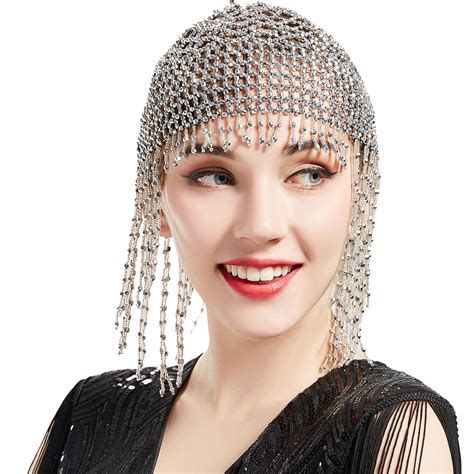 Buy 1920s Flapper Cap Vintage Style Roaring 20s Beaded Flapper Headpiece Exotic Cleopatra