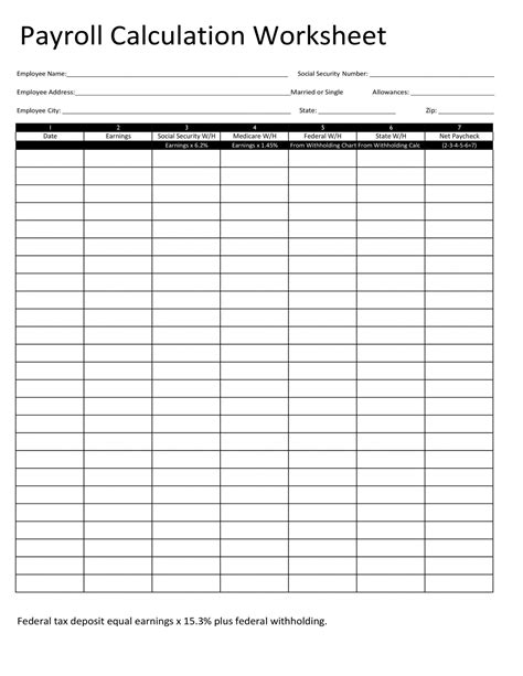Free Payroll Register Template Free Printable Templates