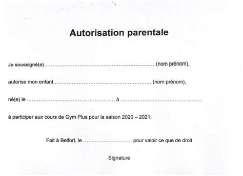 Exemple D Autorisation Parentale Pour Travailler Le M Vrogue Co