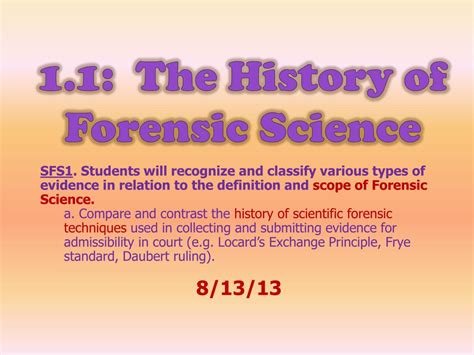 Ppt 11 The History Of Forensic Science Powerpoint Presentation