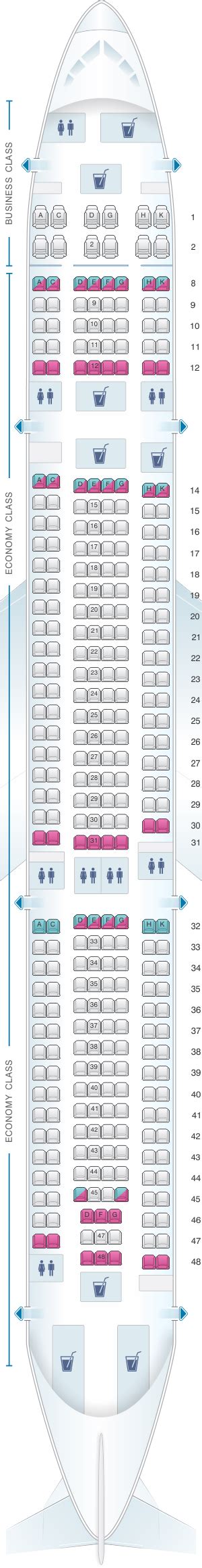 Seat Map Hi Fly Airbus A330 300 325pax Hawaiian Airlines Malaysia