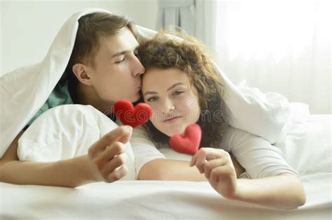 Beautiful Loving Couple Kissing In Bed Stock Image Image Of Caucasian City 168992111