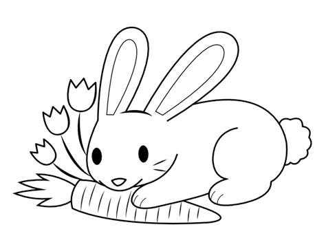 Bunny And Carrot Coloring Page Coloring Pages