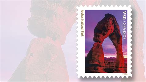 Utahs Arches National Park Stamp Image Shown