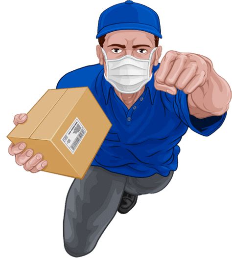Courier Delivering Package Vector Illustration 素材 Canva可画