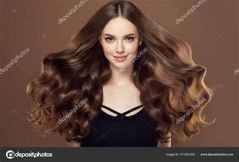 Beauty Girl Long Shiny Wavy Hair Beautiful Woman Model Curly Stock Photo By Sofia Zhuravets