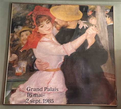 Large Pierre Auguste Renoir Dance At Bougiva Framed Museum Poster 1985