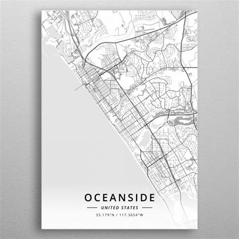 Oceanside United States Poster By Designer Map Art Displate