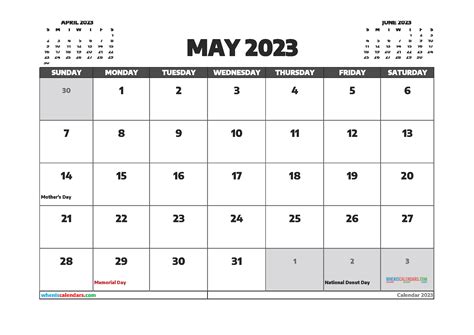 Printable May 2023 Calendar Free 12 Templates