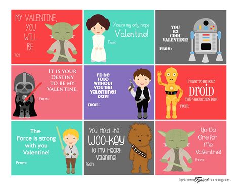 Stars Wars Printable Valentines Over The Big Moon