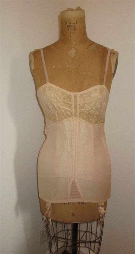 vintage gossard miss simplicity full corset girdle w lace bra and garters gossard lace bra