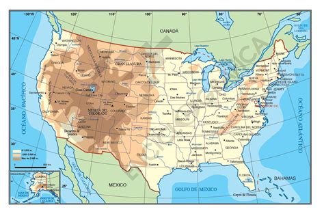 GEOGRAFÍA DE AMÉRICA : MAPA PARA TAREA - RÍOS DE ESTADOS UNIDOS