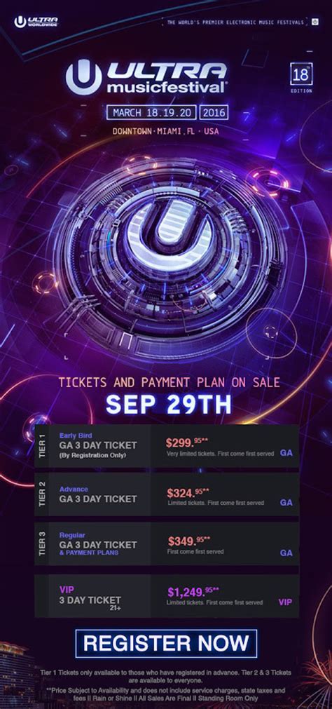 The ticket (2016) urmărește povestea unui bărbat orb care își recapătă vederea și se trezește devenind metaforic orbit de obsesia lui pentru superficial. Ultra Music Festival Miami Announces Ticketing Information ...