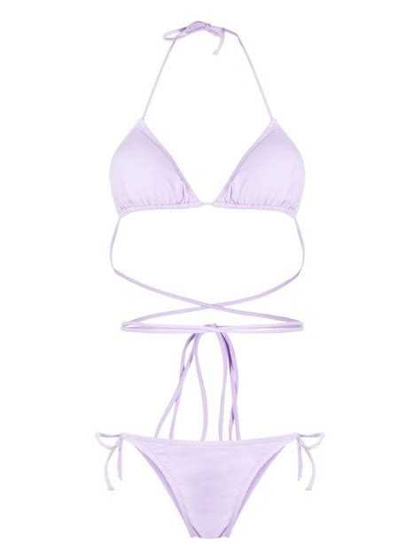 Reina Olga Miami Lurex Bikini Set In Purple Lyst UK