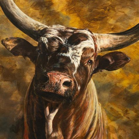 Bushwacker Rodeo Bull Original Acrylic Painting By D Meister For Sale