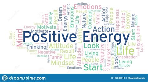 Positive Energy Word Cloud Made With Text Only Stock Illustration