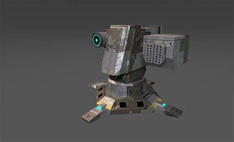 3d Model Si Fi Turrets Vr Ar Low Poly Cgtrader