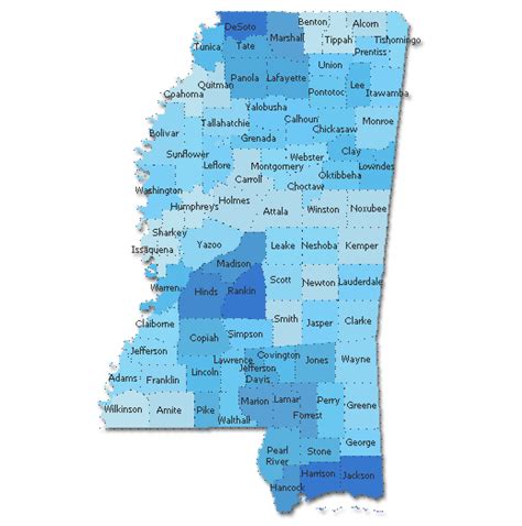 South Mississippi Zip Codes Map