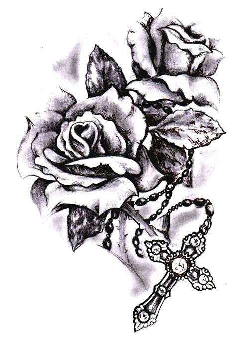 Cross and rose tattoo on the neck. Tattoos Of Black Roses - Sex Nude Celeb