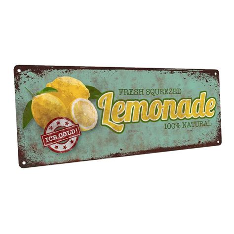 fresh squeezed lemonade metal sign wall decor for kitchen and dining room etsy