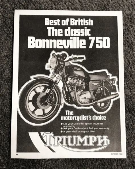 Original 1976 Triumph Motorcycle Magazine Ad T140v Bonneville 750